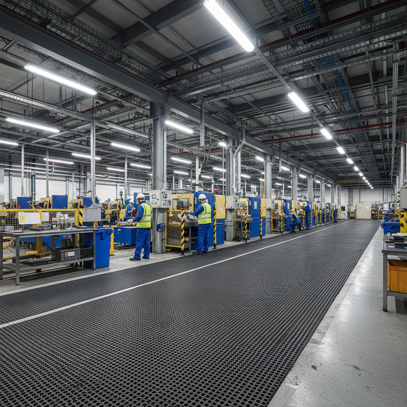 Assembly Line Rubber Sheet Industrial Grade - In Use