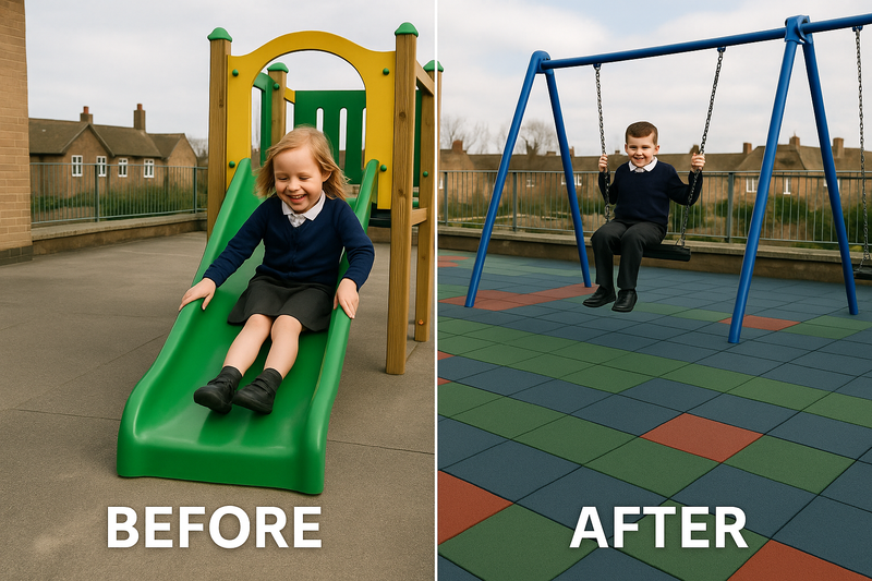 Interlocking Rubber Safety Tiles for Kids Play Areas