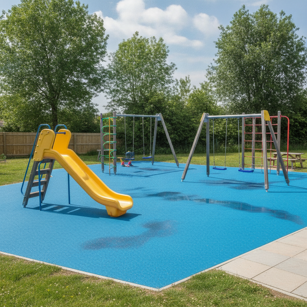 Ultramarine Blue EPDM rubber surfacing school playground park EN1177