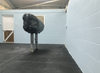 Light blue flexible wall coating in professional equestrian stable - Rubber Matting Direct