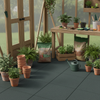 Weather-Resistant Garden Flooring Tiles in potting shed workspace