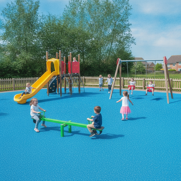 Ultramarine Blue EPDM granules wet pour rubber safety surface playground UK