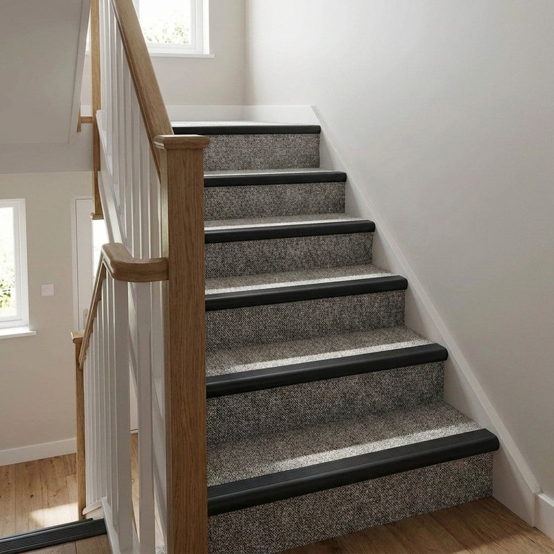 Black bullnose self-adhesive stair nosing UK home wooden staircase