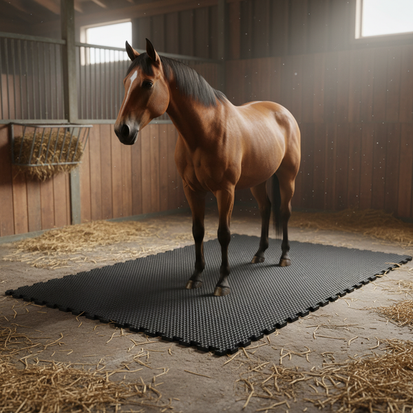Heavy Duty 6ft x 4ft Interlocking Rubber Stable Mat - Horse Flooring UK