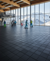 Cable car station platform rubber tiles Scottish ski resort