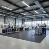 Anti-static ESD mat installed in PCB assembly area - static dissipative workbench protection