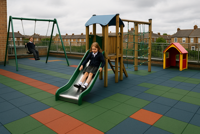 Interlocking Rubber Safety Tiles for Kids Play Areas