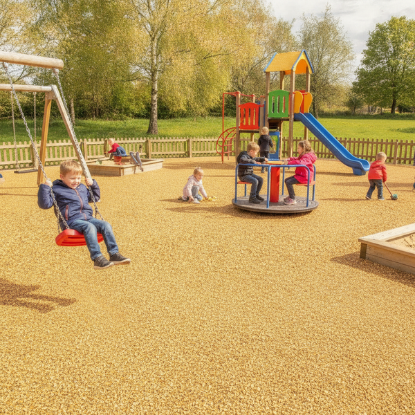 Mustard Yellow EPDM granules wet pour rubber safety surface playground UK