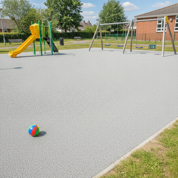 Limestone Grey EPDM rubber surfacing school playground park EN1177