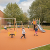 Flame Orange EPDM granules wet pour rubber safety surface playground UK