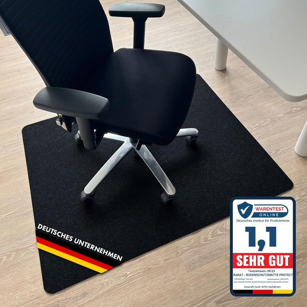 Floor Protection Chair Mat 100 x 120 cm, Black, Non-slip Office Chair Underlay, Floor Protection, Underlay Mat, Protective Mat for Laminate, Parquet, Hard Floors - Chair Mat for UK homes and businesses