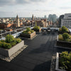 Commercial Rooftop Rubber Tiles on office green roof garden
