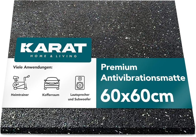 Anti-Vibration Mat 60 x 60 cm, 5 mm Thick - Cut to Size Anti-Vibration Mat for Washing Machine & Dryer, Rubber Underlay, Washing Machine Mat, Sound Insulation Mat, Rubber Mat - Anti-Vibration Mat for UK homes and businesses