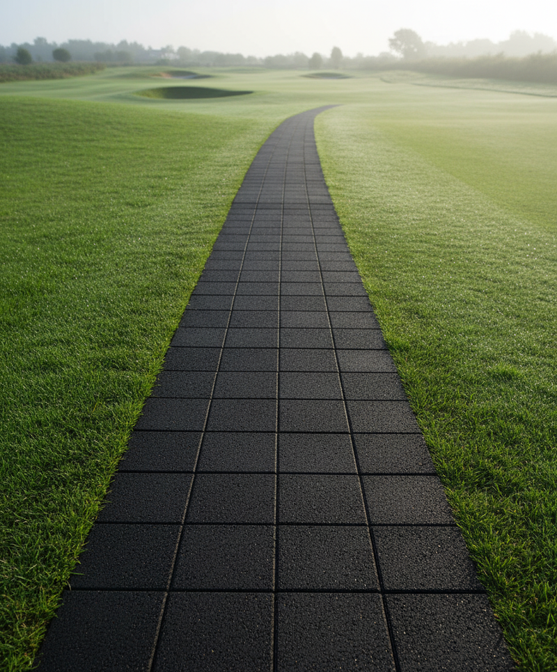 Rubber Slab Pavers installed on golf course pathway UK