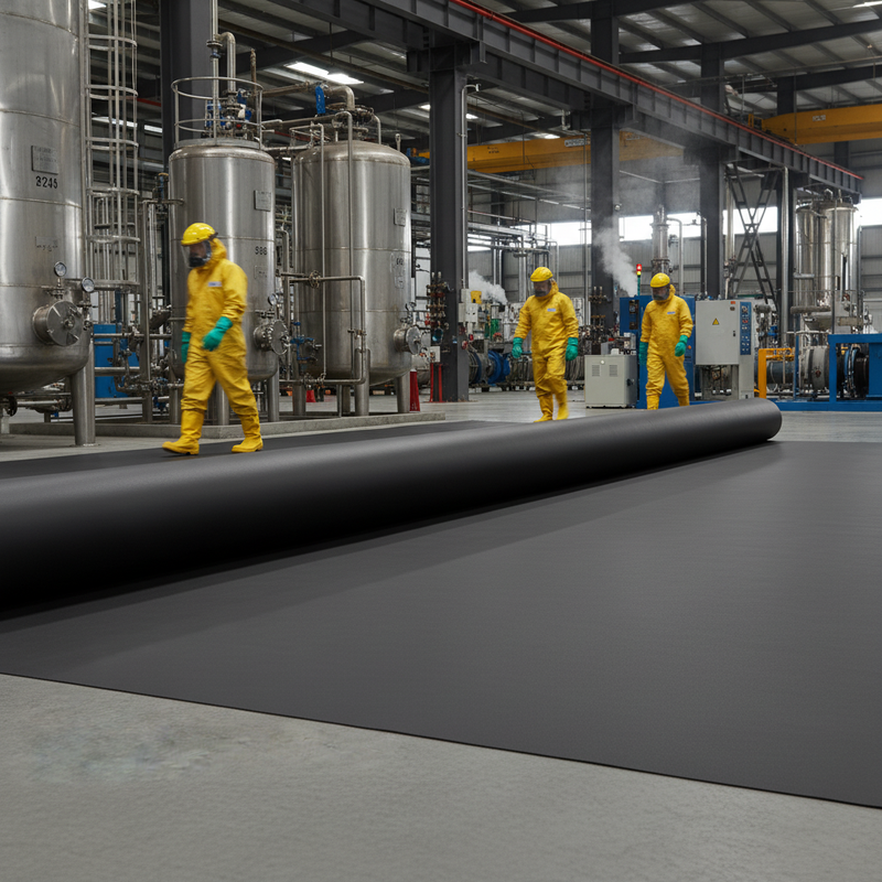 Chemical Resistant Rubber Sheet - Industrial Floor Protection in Chemical Plant
