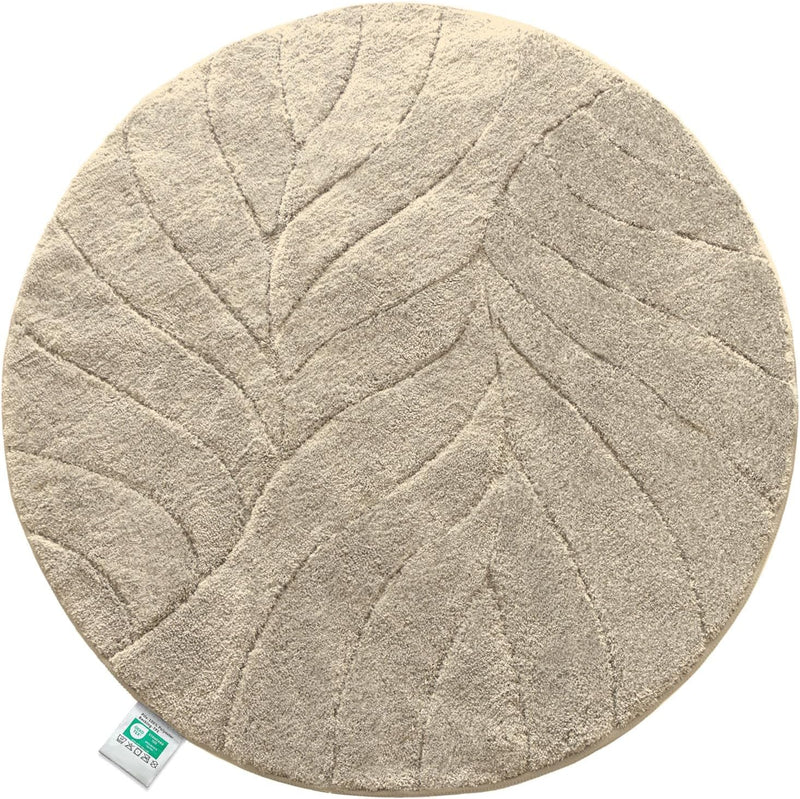 Bath Mat - Extra Fluffy & Quick-Drying - Bathroom Rug with Non-Slip Back - Bath Mat Shower Mat (Maris) (Ivory, Round, 120 cm) - Bath Mat for UK homes and businesses