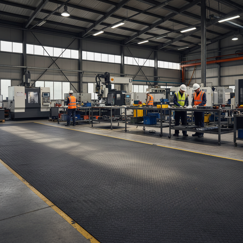 Rubber Sheet 1m x 2m Pre-Cut Industrial Grade Heavy Duty - In Use