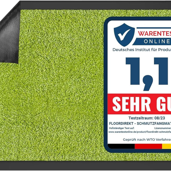 Rhine Dirt Trapper Mat, Washable & Powerful Doormat with Non-Slip Backing, Door Mat for Entrance Area (Green, 200 cm x 600 cm) - Entrance Mat for UK homes and businesses