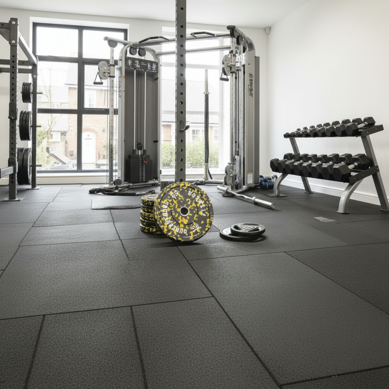 43mm Soundproof Rubber Tiles in Personal Training Studio - Commercial Acoustic Flooring