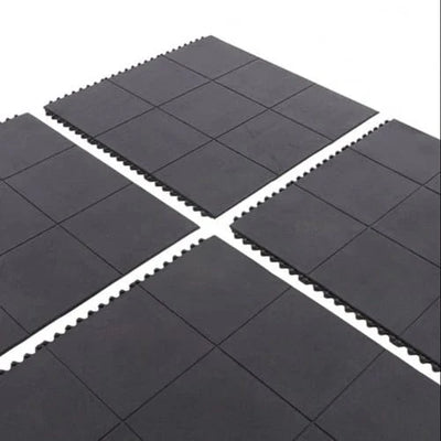 Gym Rubber Flooring UK | Gym Matting | Rubber Gym Tiles 17mm | 900x900mm Interlocking