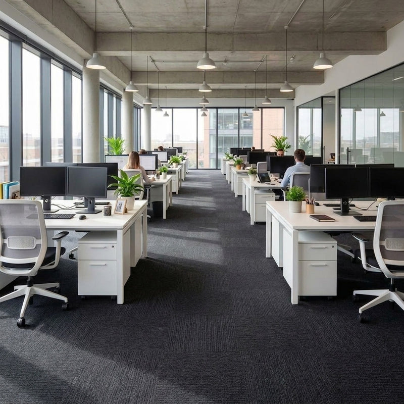 Charcoal Black carpet tiles lifestyle