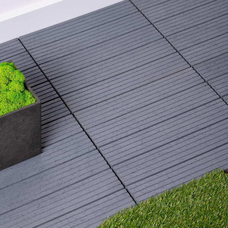 Recycled Composite Decking Tiles | 30x30cm | Pack of 10 | Garden & Patio | Free UK Delivery