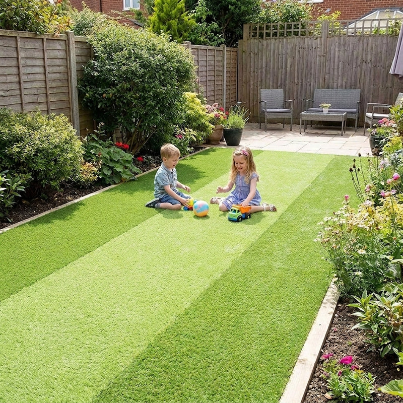 Artificial grass 15mm light green UK front garden path
