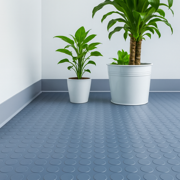 Heavy-Duty Non-Slip Rubber Flooring Roll – Studded Dot Penny Pattern, R11 Slip Rated, Oil Resistant – Industrial & Commercial Use - Image 12 - Rubber Matting Direct UK