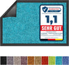 Rhine Dirt Trapper Mat, Washable & Powerful Doormat with Non-Slip Backing, Door Mat for Entrance Area (Turquoise, 90 cm x 600 cm) - Entrance Mat for UK homes and businesses