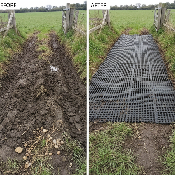 Mud control rubber grass mat gateway
