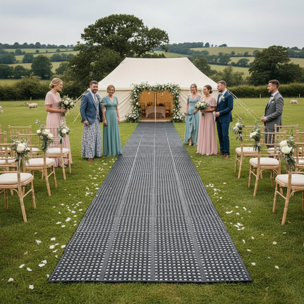 Event pathway rubber grass mat wedding