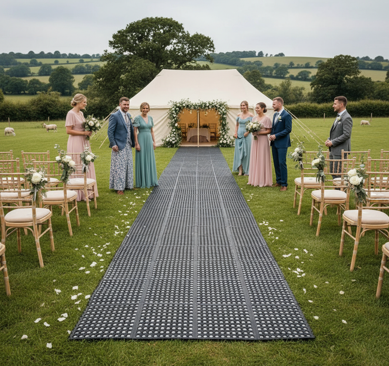 Event pathway rubber grass mat wedding