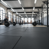 53mm Acoustic Rubber Tiles in commercial weightlifting gym - heavy duty soundproof flooring
