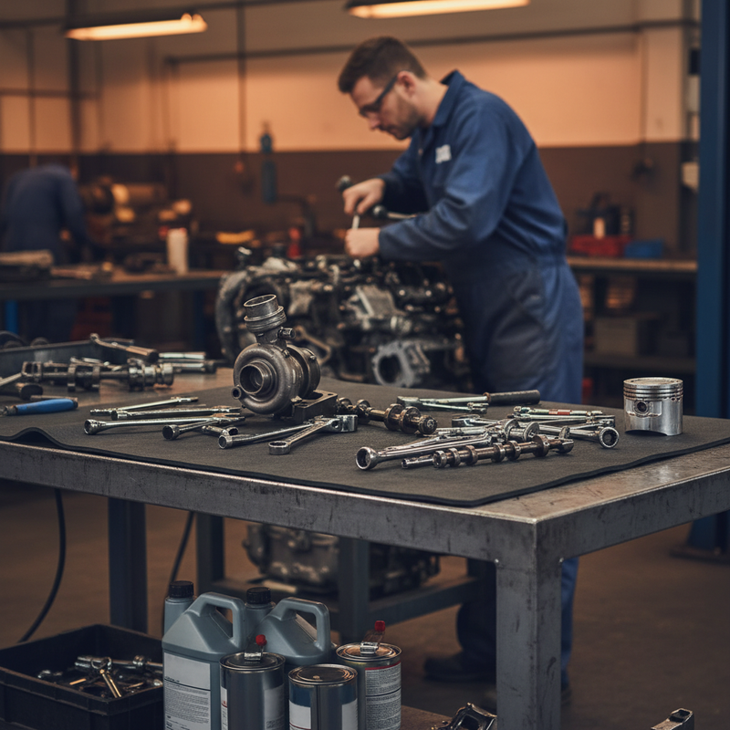 Rubber Sheet 1m x 2m Pre-Cut Industrial Grade Heavy Duty - In Use