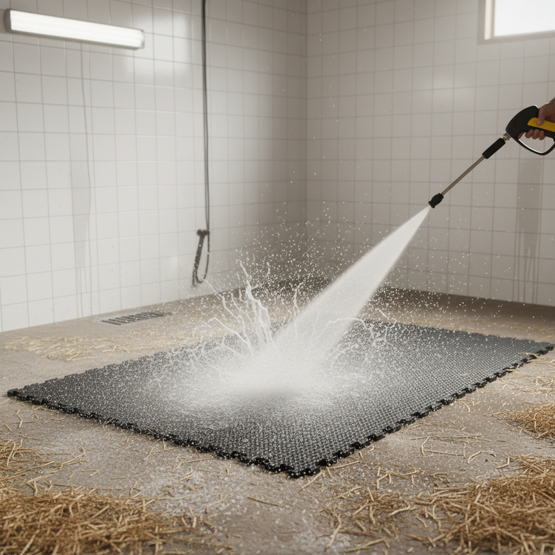 Jet wash bay rubber mats UK - hand car wash non-slip drainage flooring