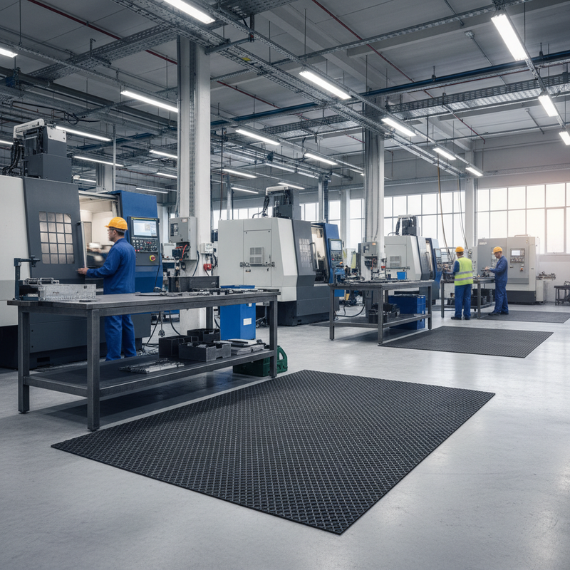 Rubber Sheet 1200x1000mm Pre-Cut Heavy Duty Workbench Mat - In Use