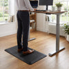 Anti-fatigue mat at UK home office standing desk setup