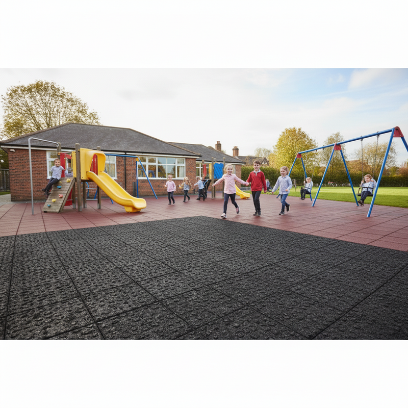 SafeStep 30mm outdoor playground safety mats at British primary school climbing frame
