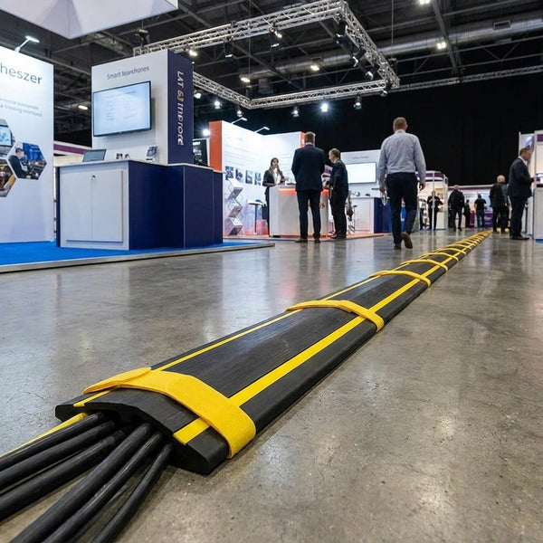 Hi-Vis Yellow Rubber Floor Cable Cover 1m - Image 1