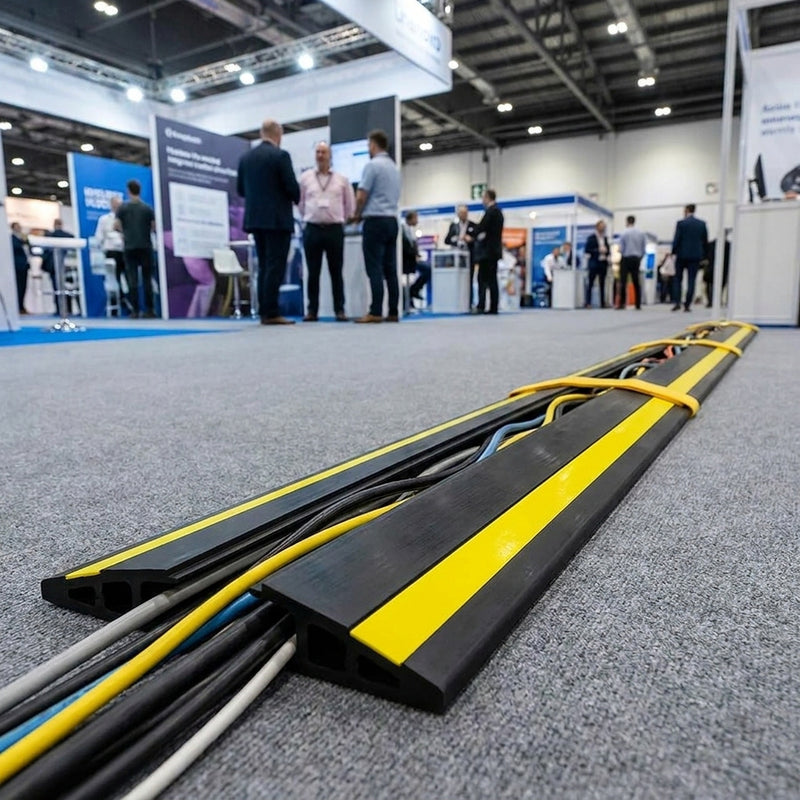 Hi-Vis Yellow Rubber Floor Cable Cover 1m - Image 2