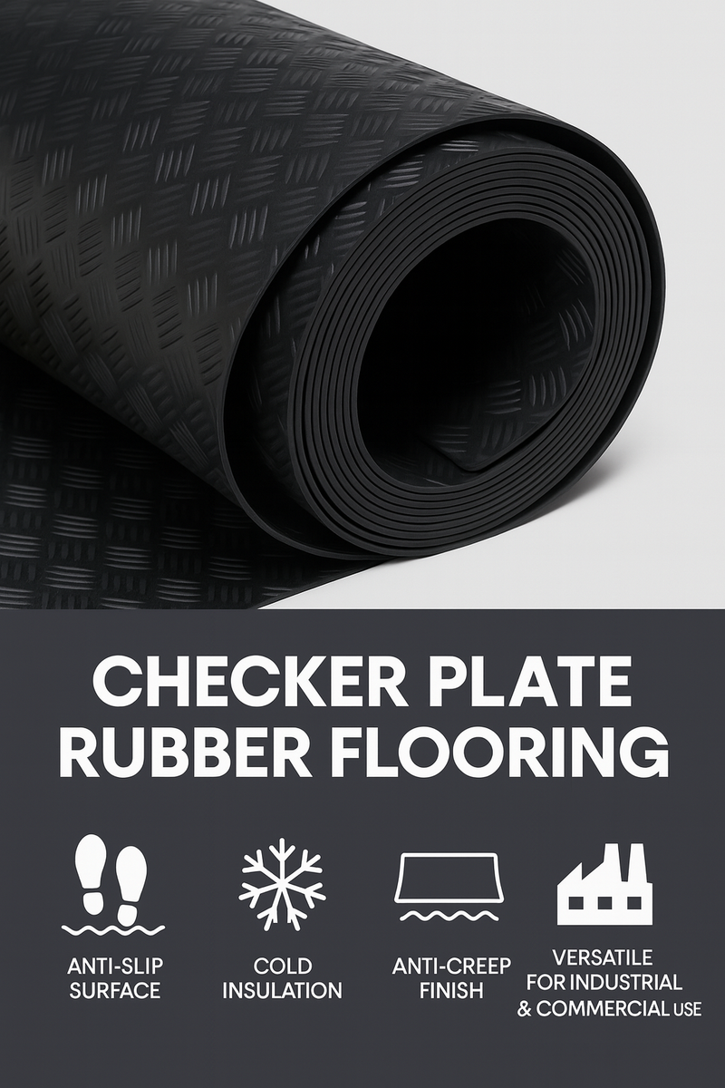 Checker Plate Rubber Flooring – Heavy-Duty, Anti-Slip Surface for Industrial & Commercial Use
