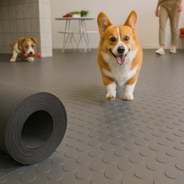 Round Dot Rubber Kennel Flooring – R11 Slip Rated, Oil-Resistant Safe, Durable & Comfortable Pet S - Image 1 - Rubber Matting Direct UK