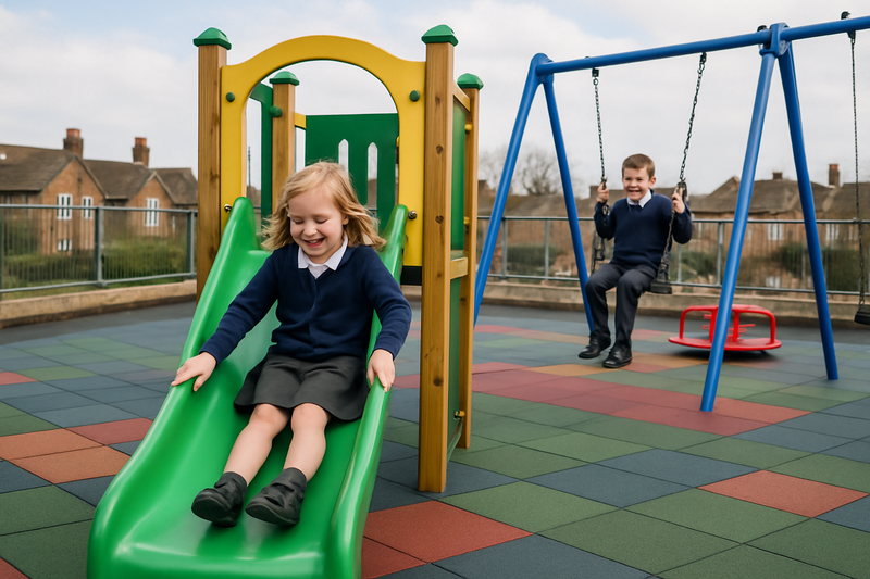 Interlocking Rubber Safety Tiles for Kids Play Areas