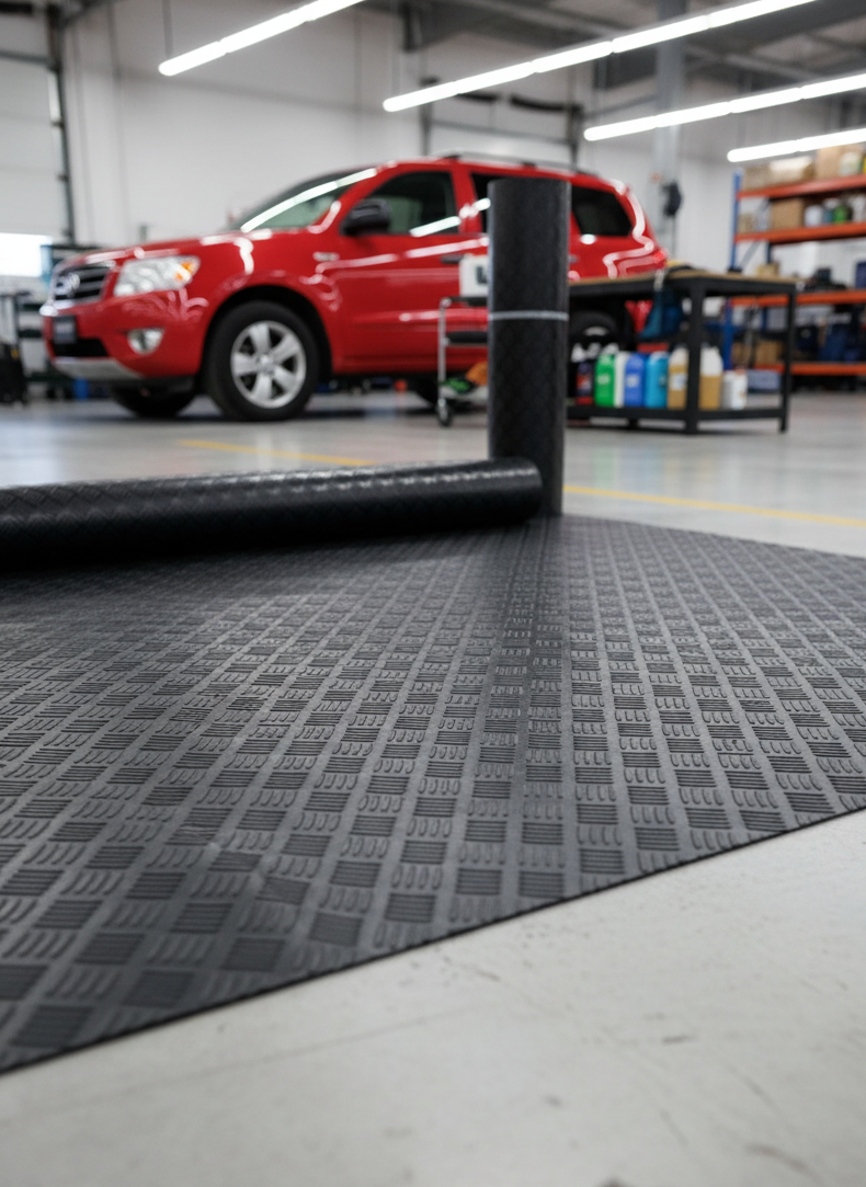Checker Plate Rubber Flooring – Heavy-Duty, Anti-Slip Surface for Industrial & Commercial Use