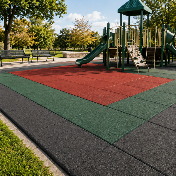 Impact-Absorbing Playground Safety Mat – Fall Protection Floor Mat for Garden & Schools