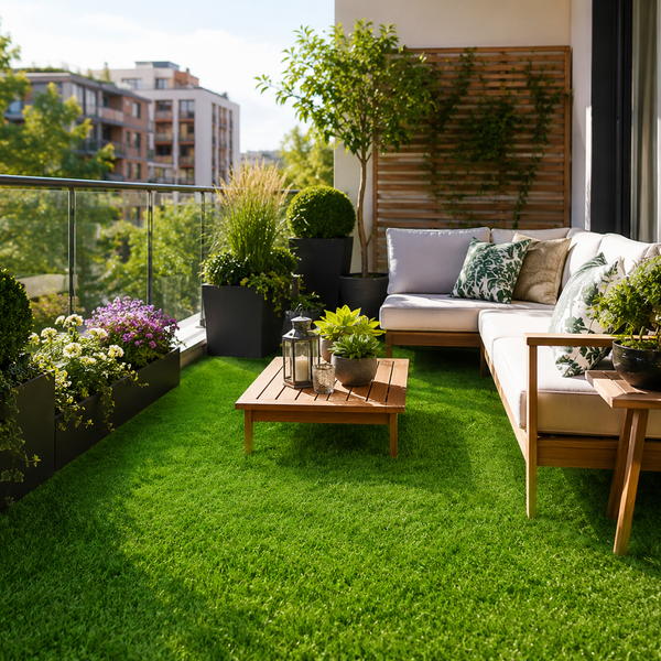 Weatherproof Artificial Grass Rug – Outdoor Carpet for Balcony, Patio & Garden