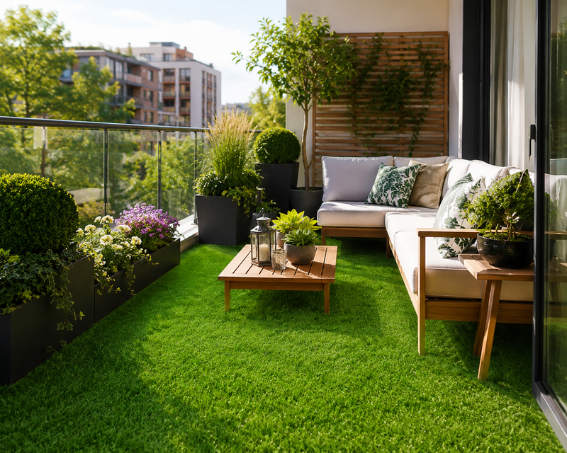 Weatherproof Artificial Grass Rug – Outdoor Carpet for Balcony, Patio & Garden
