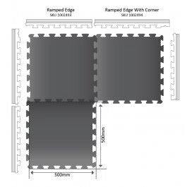 Mega Floor Heavy Duty Rubber Gym Mats 16mm - Anti-Slip, Impact Absorbing, Non-Slip Rubber, Easy Fit