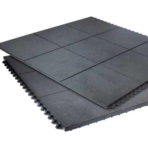 Premium Heavy Duty Interlocking Industrial Black Rubber Mat