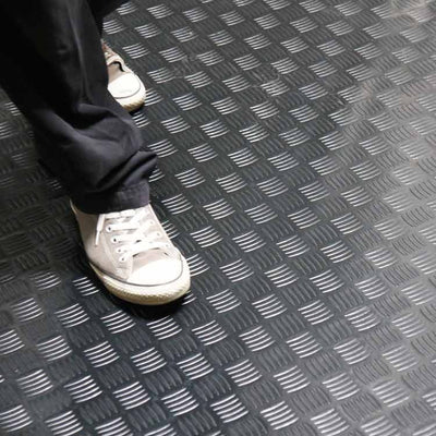Rubber Flooring Checker Plate Linear Meter